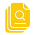 icon of documents with a magnifying glass