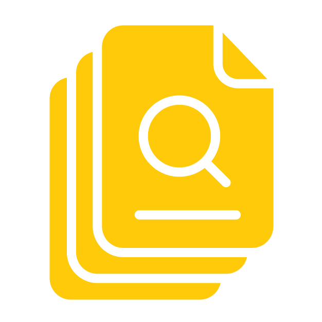 icon of documents with a magnifying glass