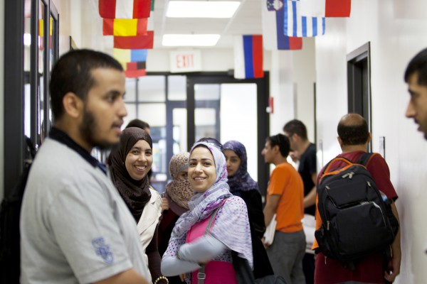 Students inbetween English classes, UCF, University of Central Florida