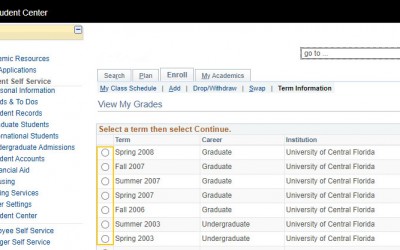 Select the term for which you want to view grades and click Continue