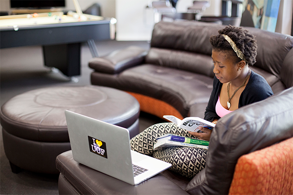 UCF student studying UCF student studying