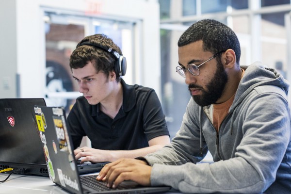 students using computers